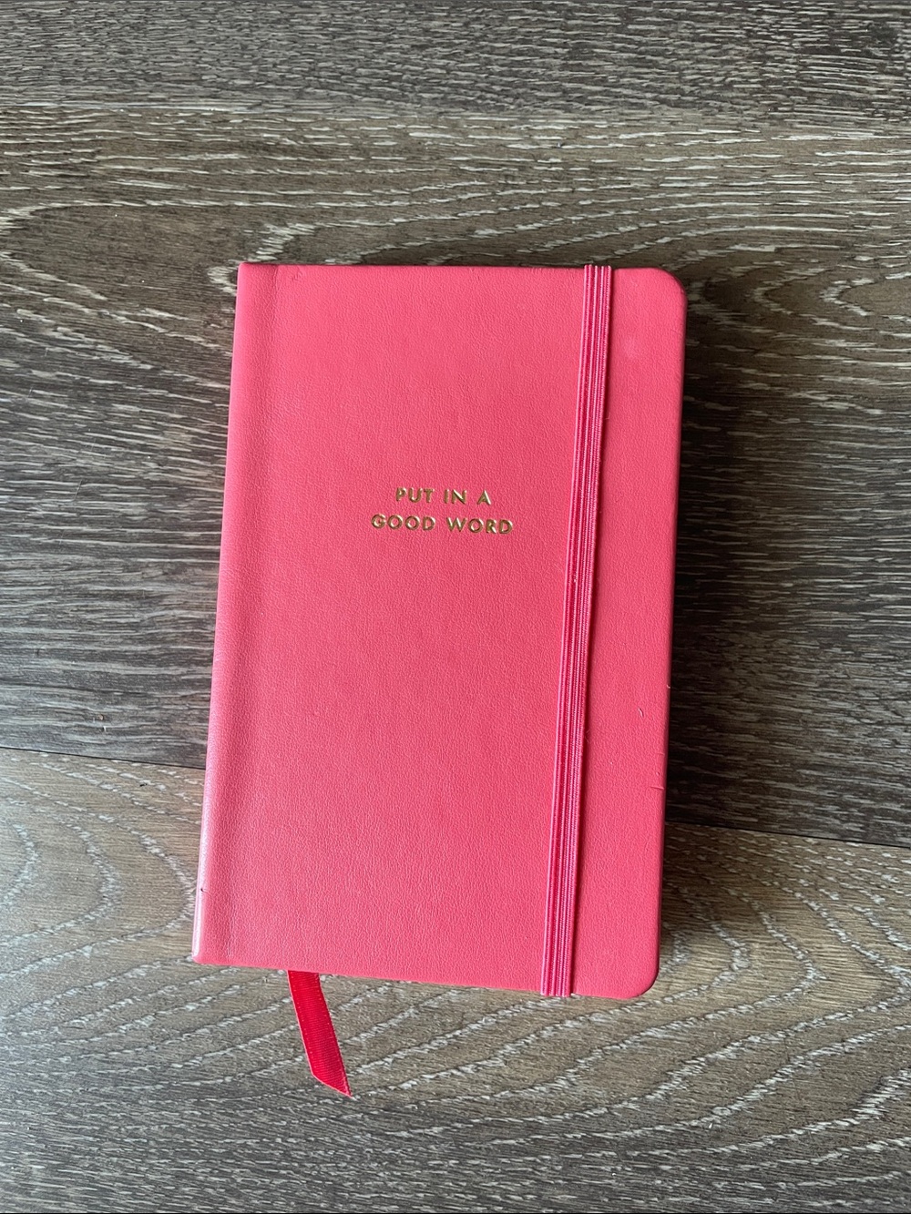 kate spade coral pink hardcover journal with gold foil text